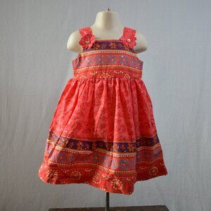 Blueberi Boulevard Coral Orange Purple Floral Sparkly Sequin Sundress Size 3T